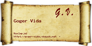 Goger Vida névjegykártya